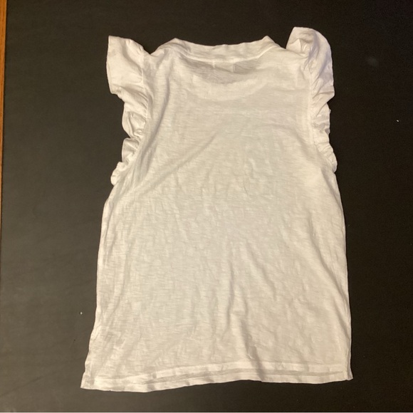 White Ruffle Sleeve Tee - Picture 2 of 3